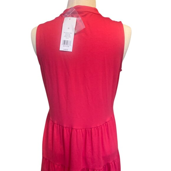 (1224) New Directions Red Gloss Crepe Tunic • NWT • Size Medium - Picture 3 of 5